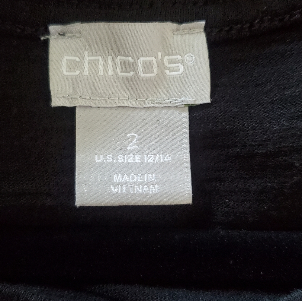 Chicos Black Tank Top Maxi Dress Front Slip Size 2 (12/14) - Picture 6 of 8